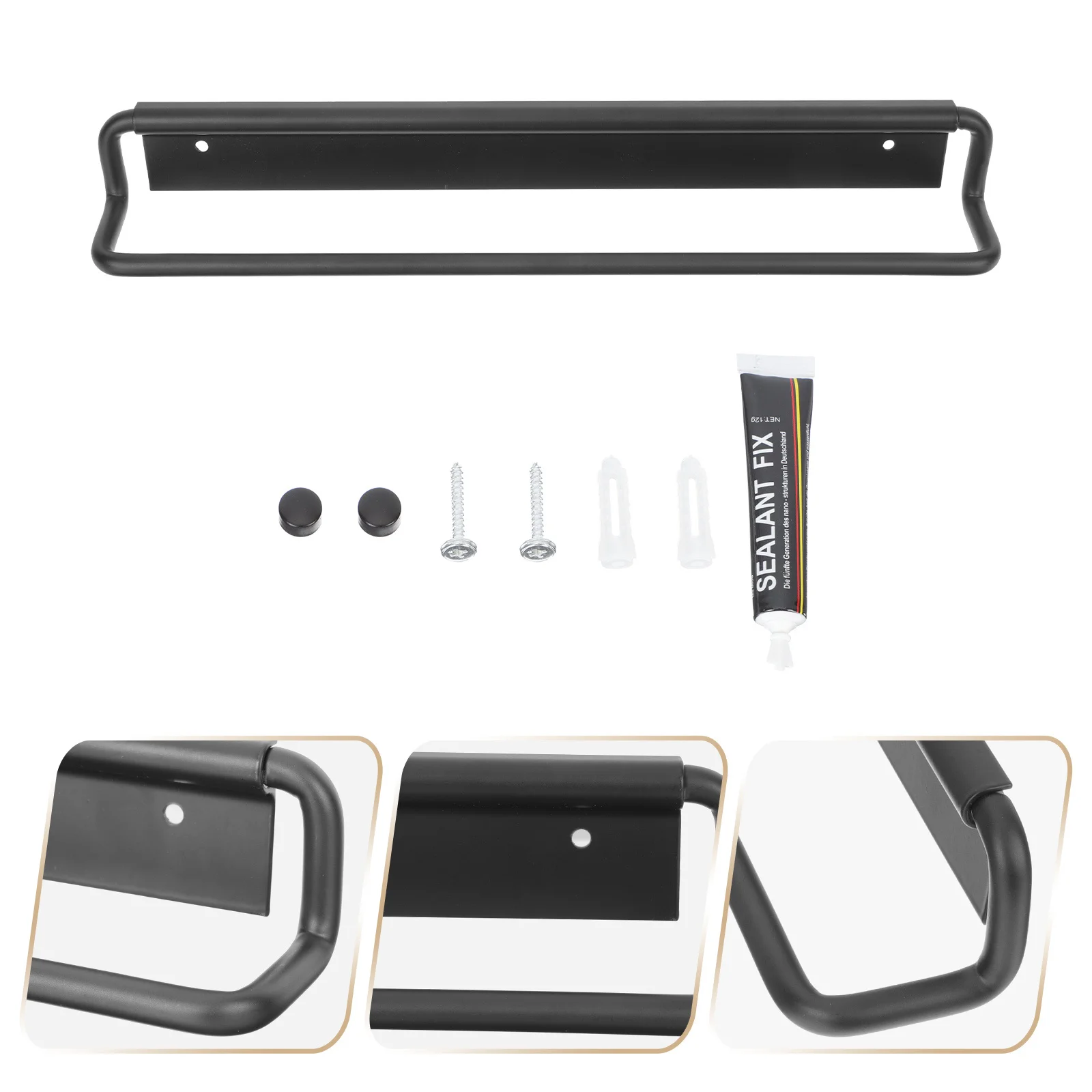 

1Set Nail-Free Towel Rack Stainless Steel Bathroom Kitchen Multi-Function Holder Smooth Edges Quick Drying Space Saving