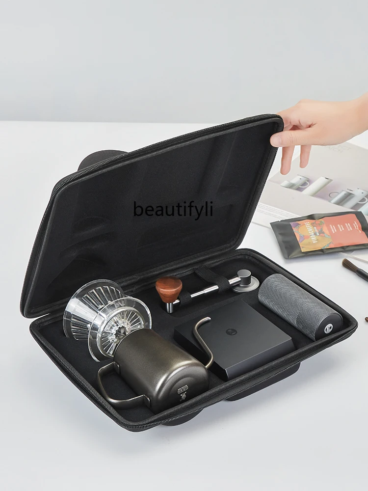 New Mini Portable Bag Gift Box Hand Made Coffee Maker Electronic Scale Suit Home Travel Coffee Making Gift