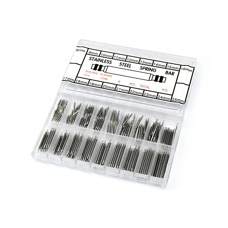 270pcs/set Strainless Steel Spring Bars 8mm - 25mm Watchband Strap Belt Repair Tools Pin Watch Accessories