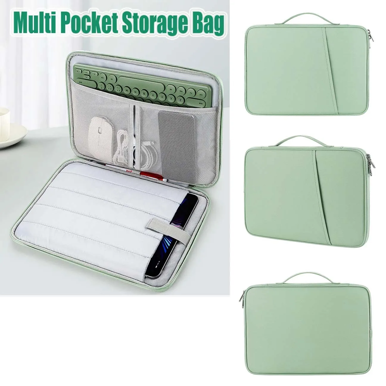 for Huawei MatePad 12 X Air Pro Tablet Storage Bag Waterproof Sleeve Multi Pocket Handle Zip Pouch for Mouse Keyboard Carry Case