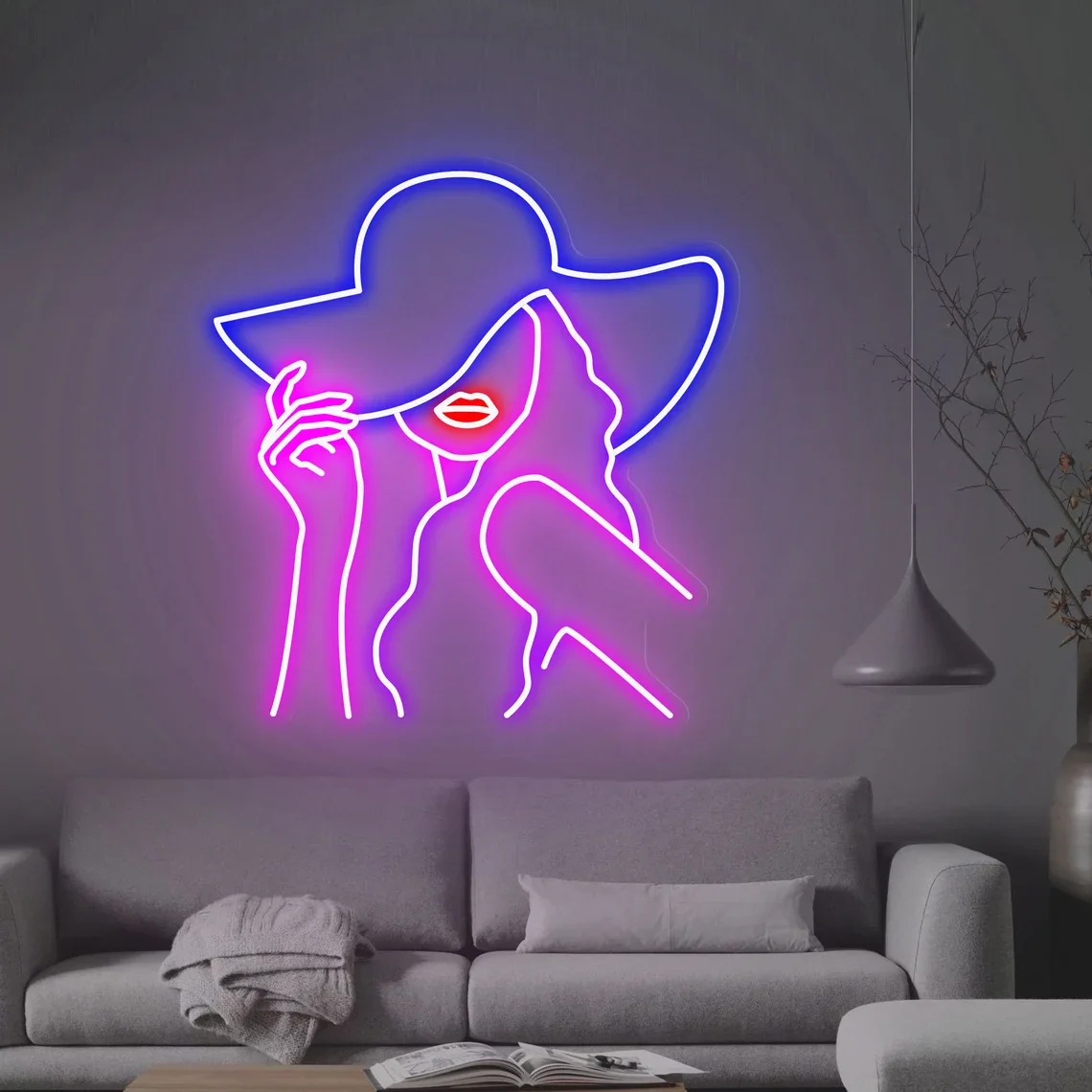 

Cow Hat Girl Neon Sign Woman Cowboy Hat Neon Personalized Gifts Artwork Wall Decor Bar Home Bedroom Wall Decor