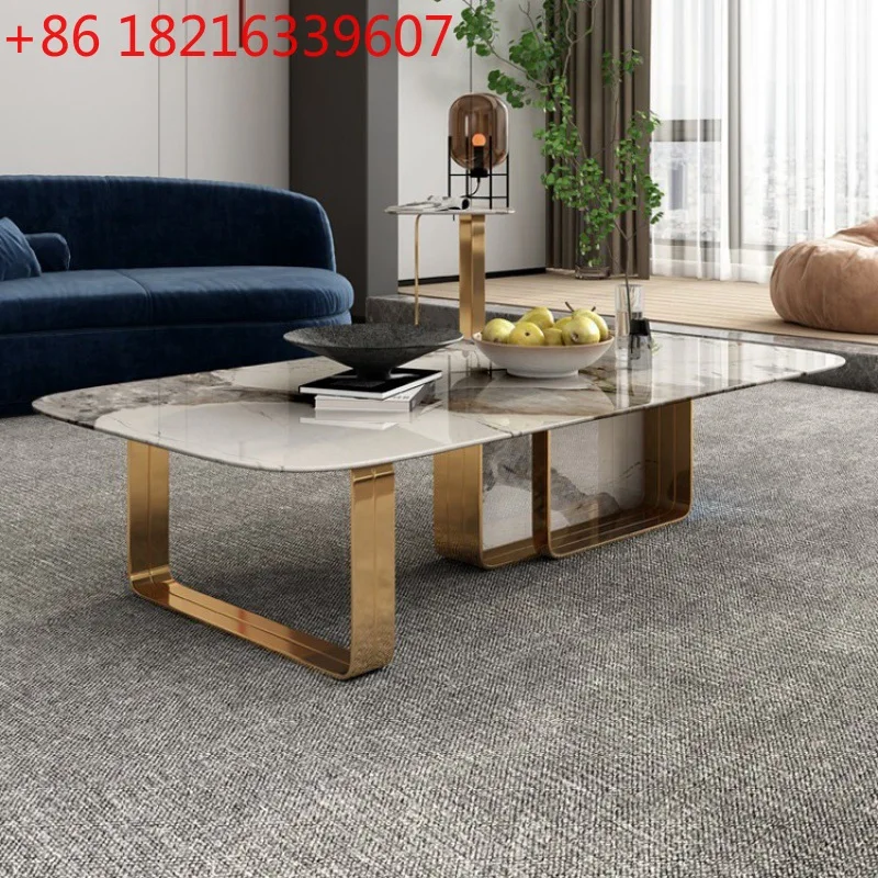 YAO light luxury rock panel TV cabinet combination modern simple rectangular living room high-end storage tea table