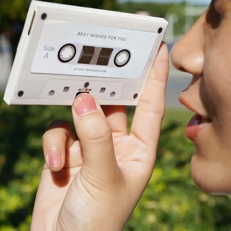 Sentimental Voice Message Recorder Cassette Tape Customizable Sound Greeting Card for Couples Romantic Gift 87HA Voice Recorder