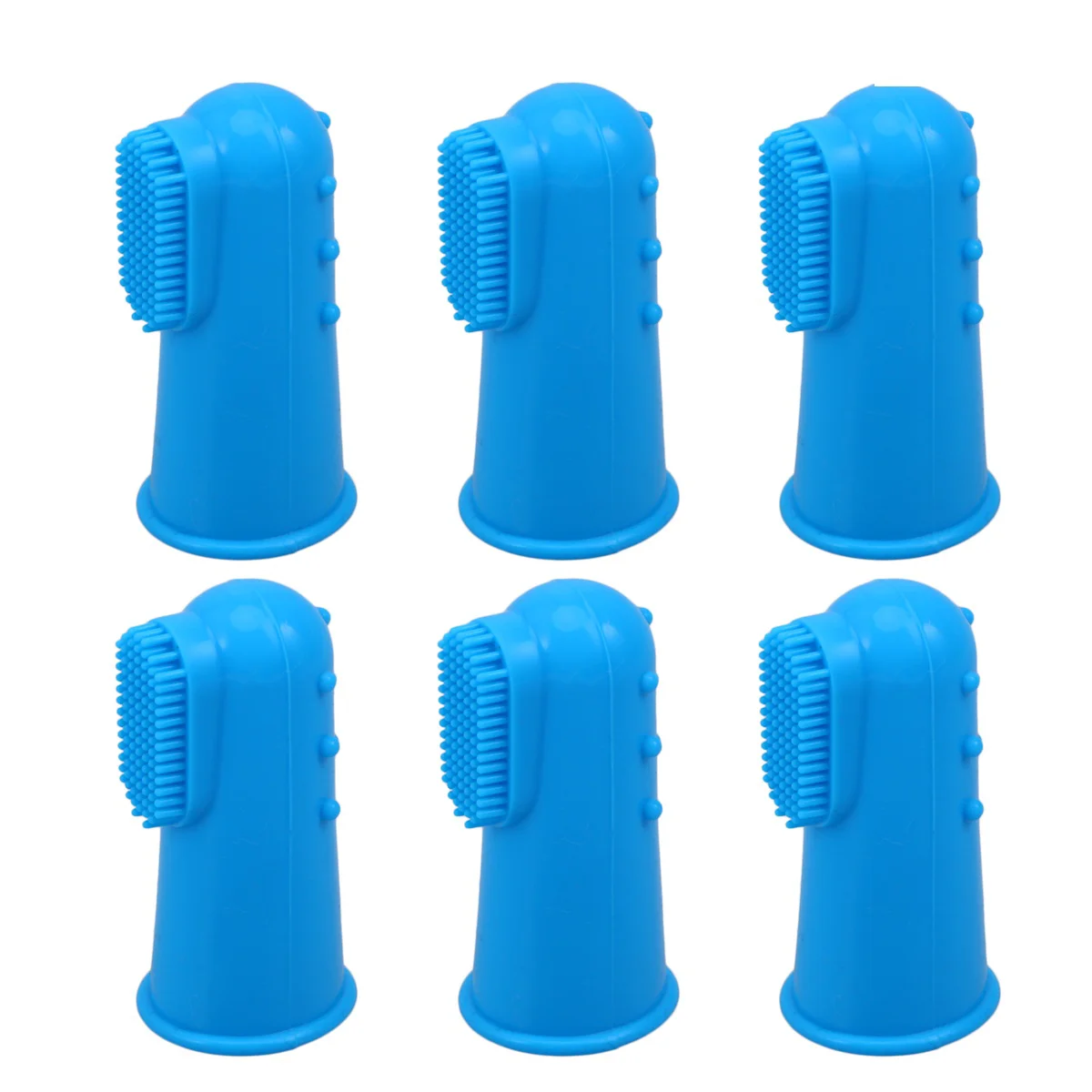 

6pcs Dog Finger Silicone Toothbrush Dental Finger for Small to Large Dogs Cats and Most Pets (Blue 6pcs)