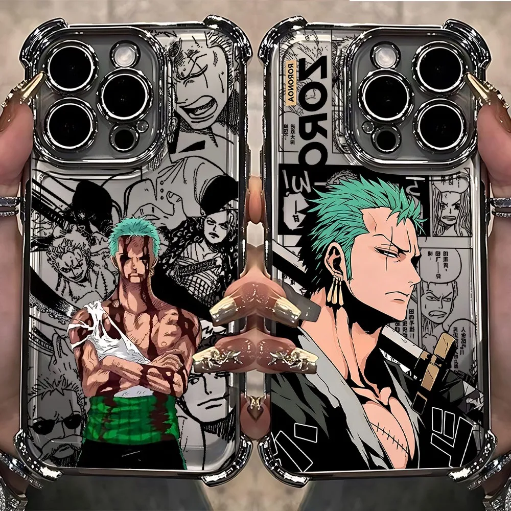Anime P-PieceS Z-Zoros Plating Phone Case For Samsung A27 A37 A57 A07 A36 A16 A35 A55 A25 A26 A15 A54 A34 A24 A14 5G