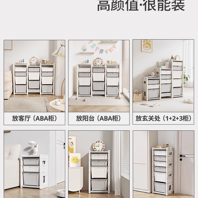 صندوق تخزين ألعاب الأطفال، صندوق تخزين متعدد الطبقات، تخزين منزلي كبير بسعة كبيرة #4