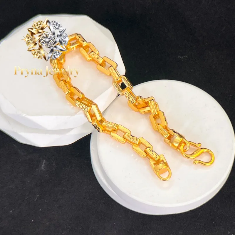 Pryna Jewelry   Jin Yicheng jewelry 9999 secret card bracelet 24K real gold men's square hand jewelry accessories fashion matchi