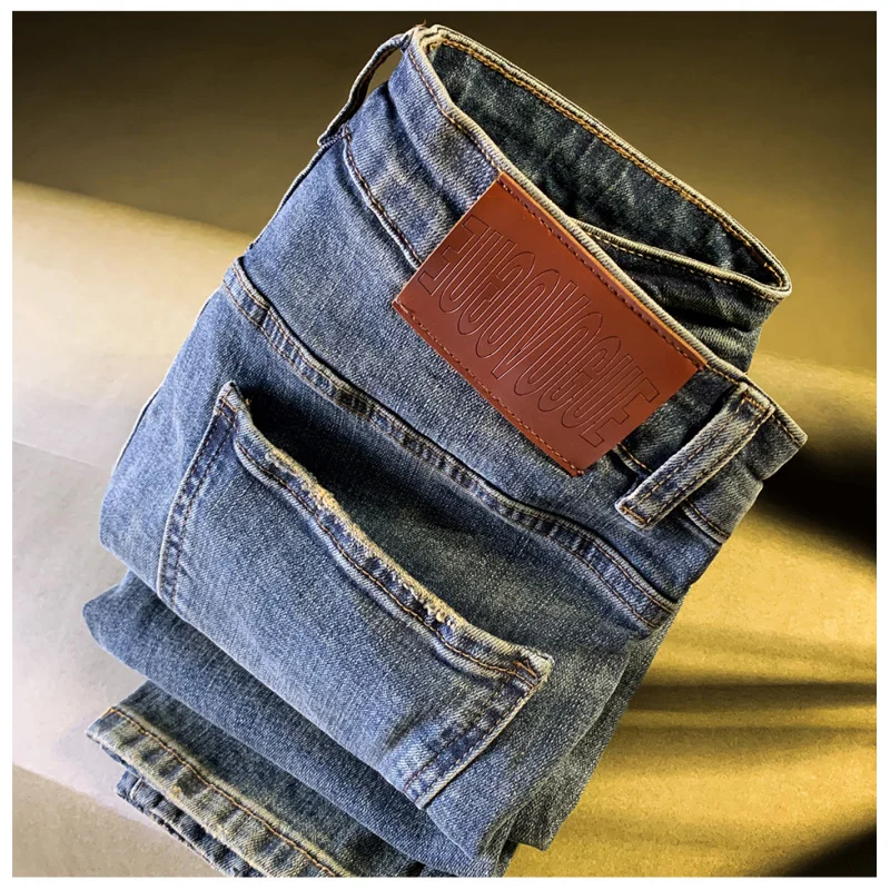 

2025 New Autumn Small Leg Jeans for Men Korean Edition Fashion Men's Wear Slim Fit Elastic Versatile High end Casual Men's Pants