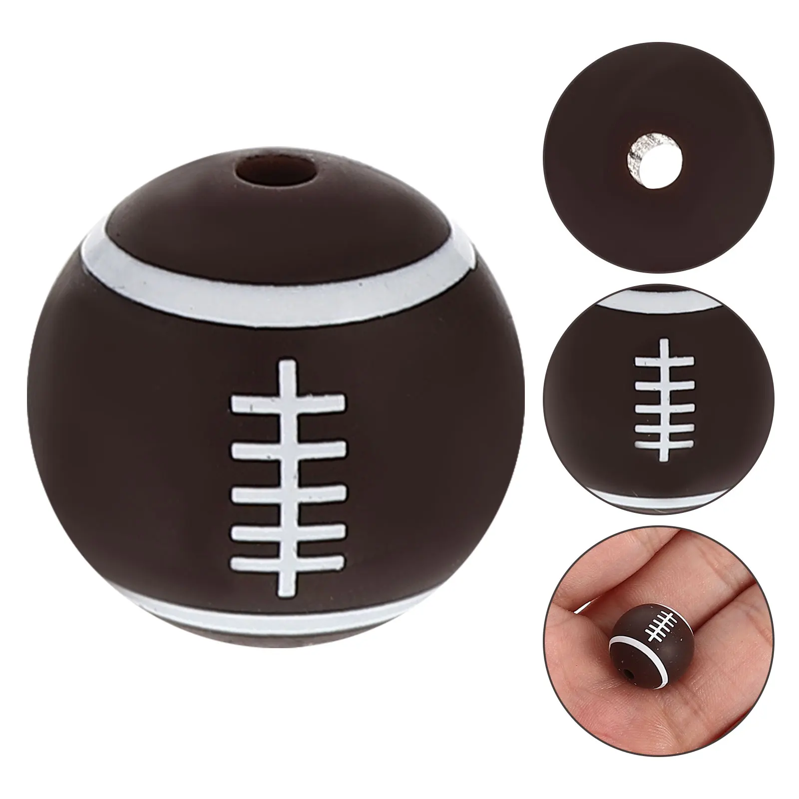 

10 шт., спортивный мяч, силиконовые бусины, аксессуары для самостоятельного изготовления ювелирных изделий, браслет, ожерелье, сделай сам, свободные бусины, ювелирный декор