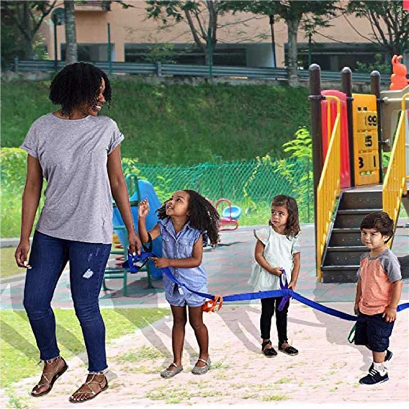 

5X Children's Walking Ropes For Preschool Daycare School Kids Outdoor Colorful Handles For Up To 12 Children 2 Teachers