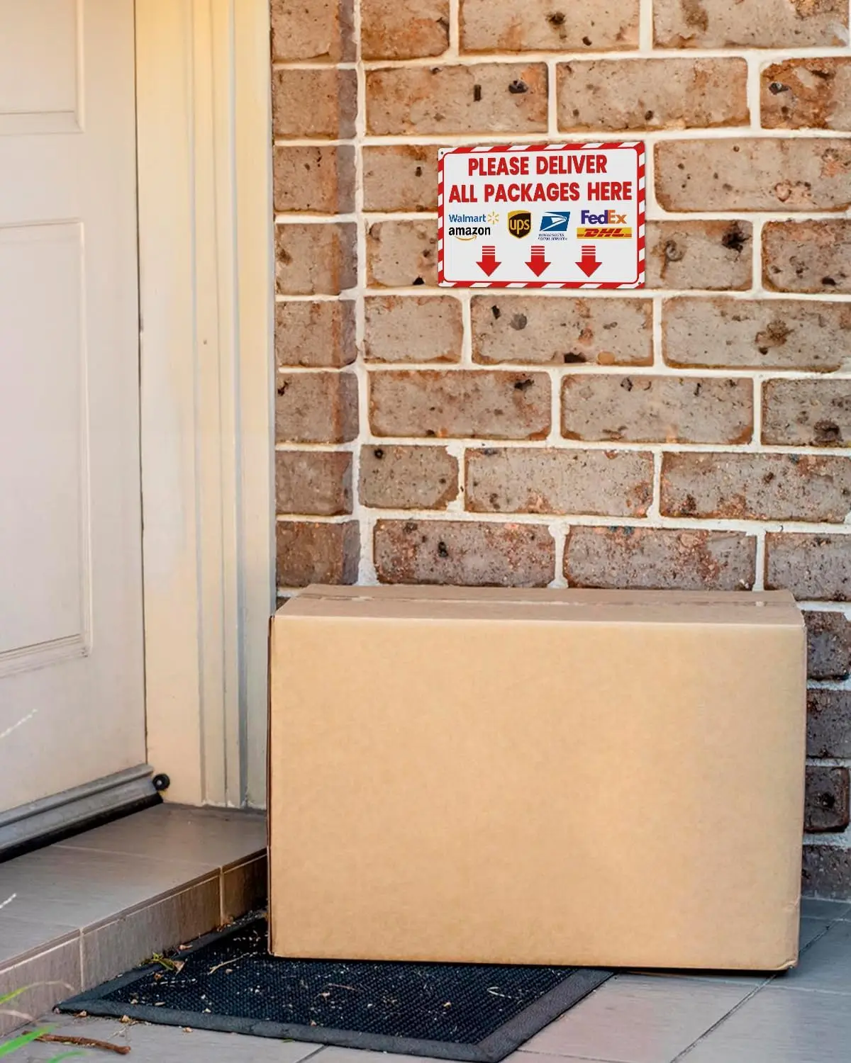 Delivery Sign for Packages Please Deliver All Packages Here Arrows - Delivery Instructions for Outdoor Use, 8x12 Inch