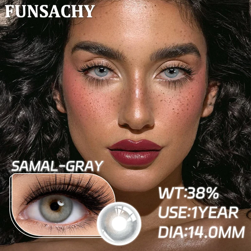 FUNSACHY 2pcs Colored Contact Lenses for Eyes Natural Brown Lens Gray Lens Eye Contacts Cosmetic Beauty Pupil High Quality Lens