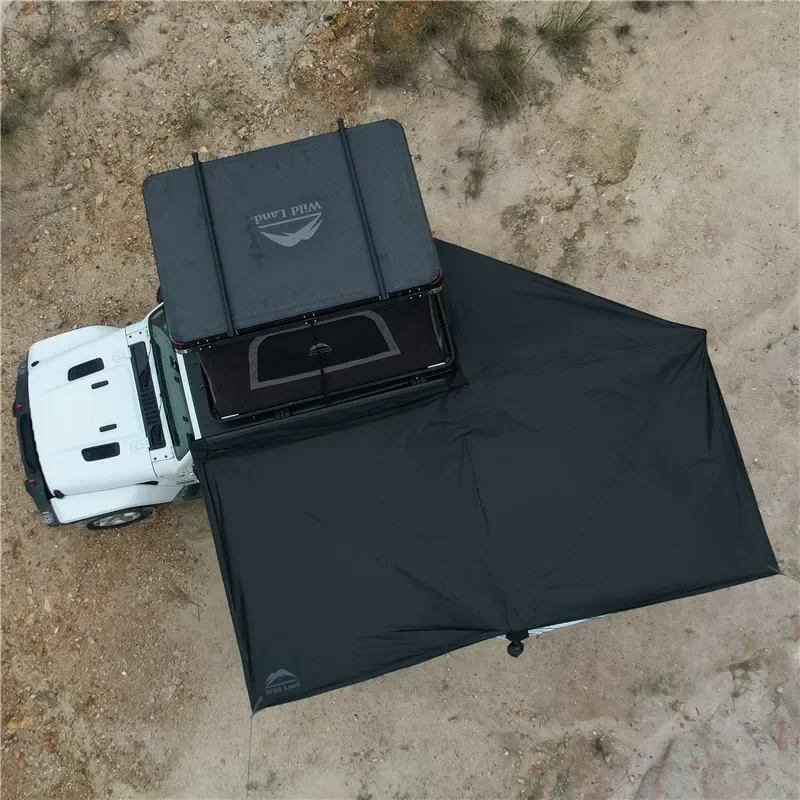 4WD Outdoor Vehicle Tent Sun Shelter Car Side 270 Degree Big Room Truck Awning for Off-Road Camping for SUV Roof Rack