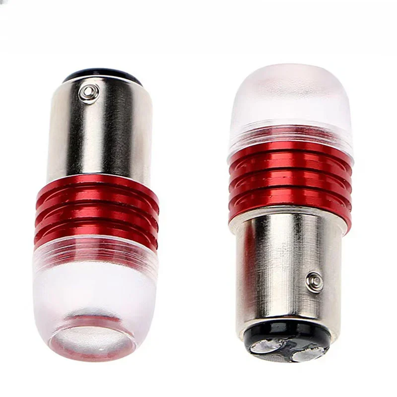 1/2pcs Car Tail Brake Light Strobe Flashing LED Lamp Motorcycle Warning Light Bulb Red Stronger Light 12V LED Rear Taillight