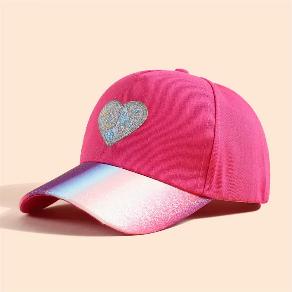 

Love Heart Embroidery Child Visor Hats Casual Versatile Sunshade Baseball Cap Discoloration Snapback Hat Kids Children