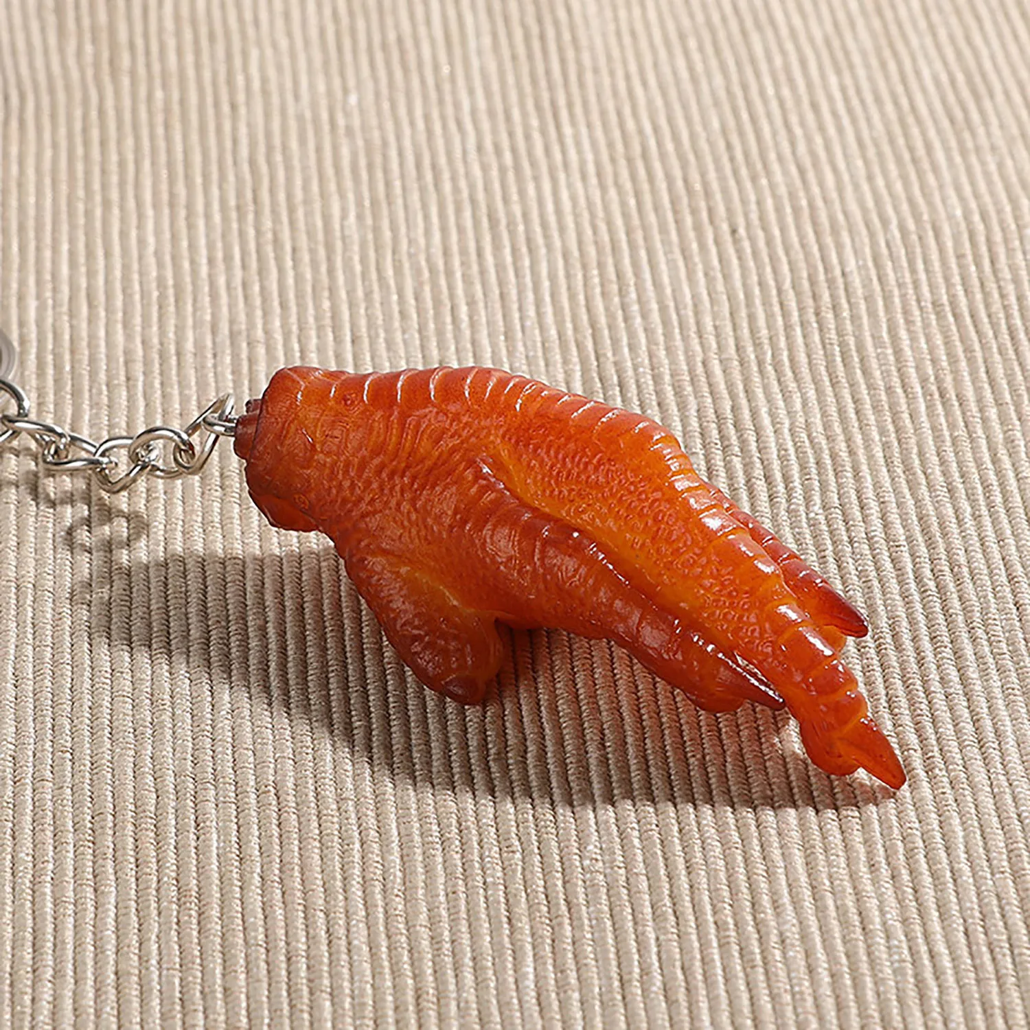 Creative Simulation Food Keychain PVC Model Gift Keychain Soft Glue Fake Braised Belly Roasted Chicken Keychain