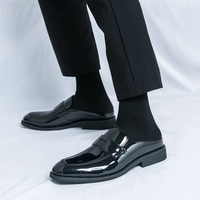 

Новые модные мужские полускользящие кожаные туфли, модные лоферы на платформе для джентльменов, одежда для свадебной вечеринки
