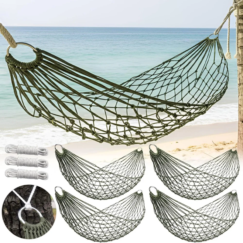 

Садовый уличный утолщенный нейлоновый веревочный гамак, домашний сетчатый гамак, портативный простой гамак, кресло-качалка