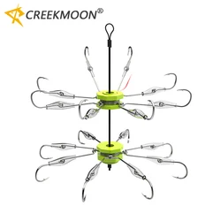 6/8 Claws Crab Steel Flap Explosion Hook for Square Bait Squid Fishhooks Carbon Steel Carp Fishing Jig Hook Tackle Accessories