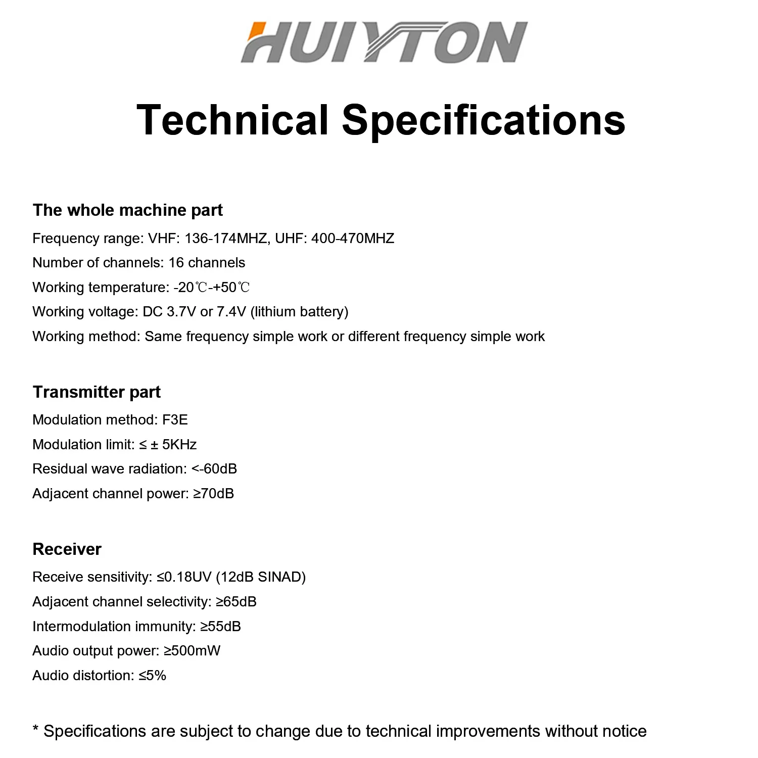 NEW Original HUIYTON HT-988 Handheld Intercom for Outdoor Self-Driving Tour Service Staff Place Special Radio Intercom