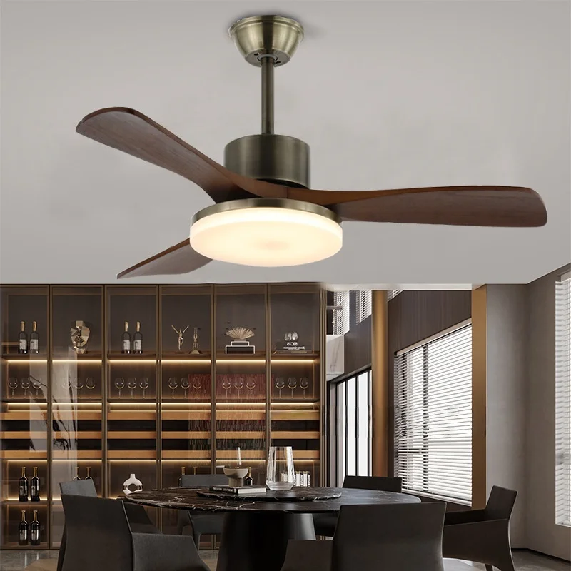 Fan Light, American Retro And Simple, Chinese Ancient Style Grand Living Room, Dining Room, Bedroom Home Led Integrated