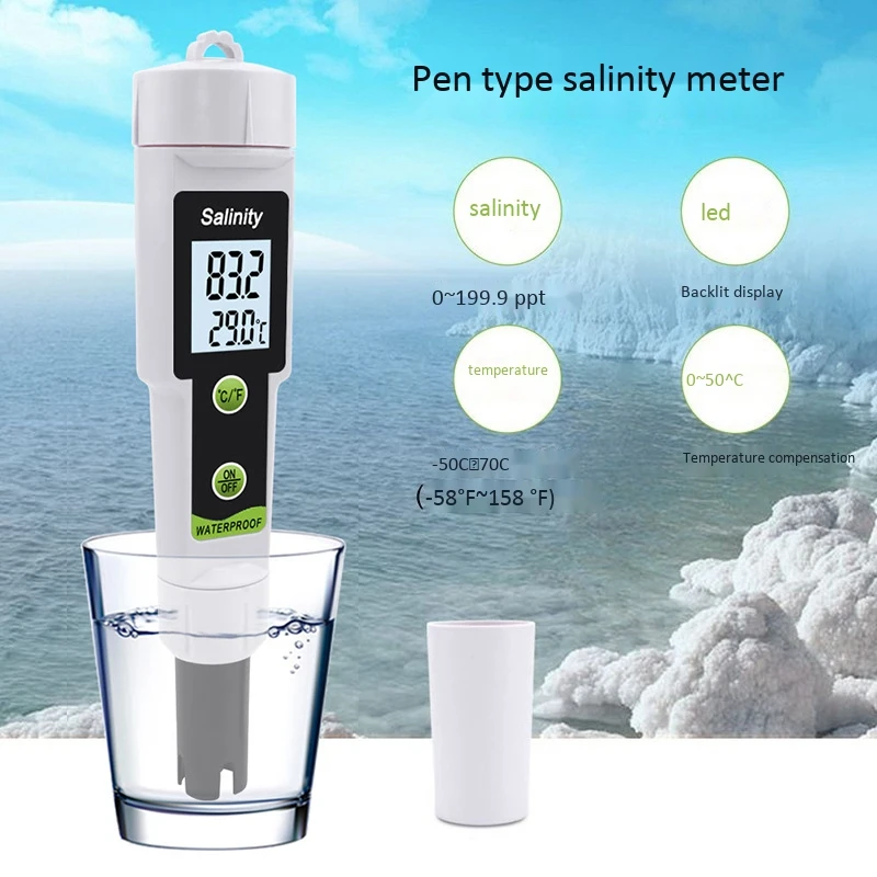 TPH 02154 Salinity Meter, Seawater Hydrometer, Salt Content Detection In Brine, For Pools, Drinking Water, Aquarium