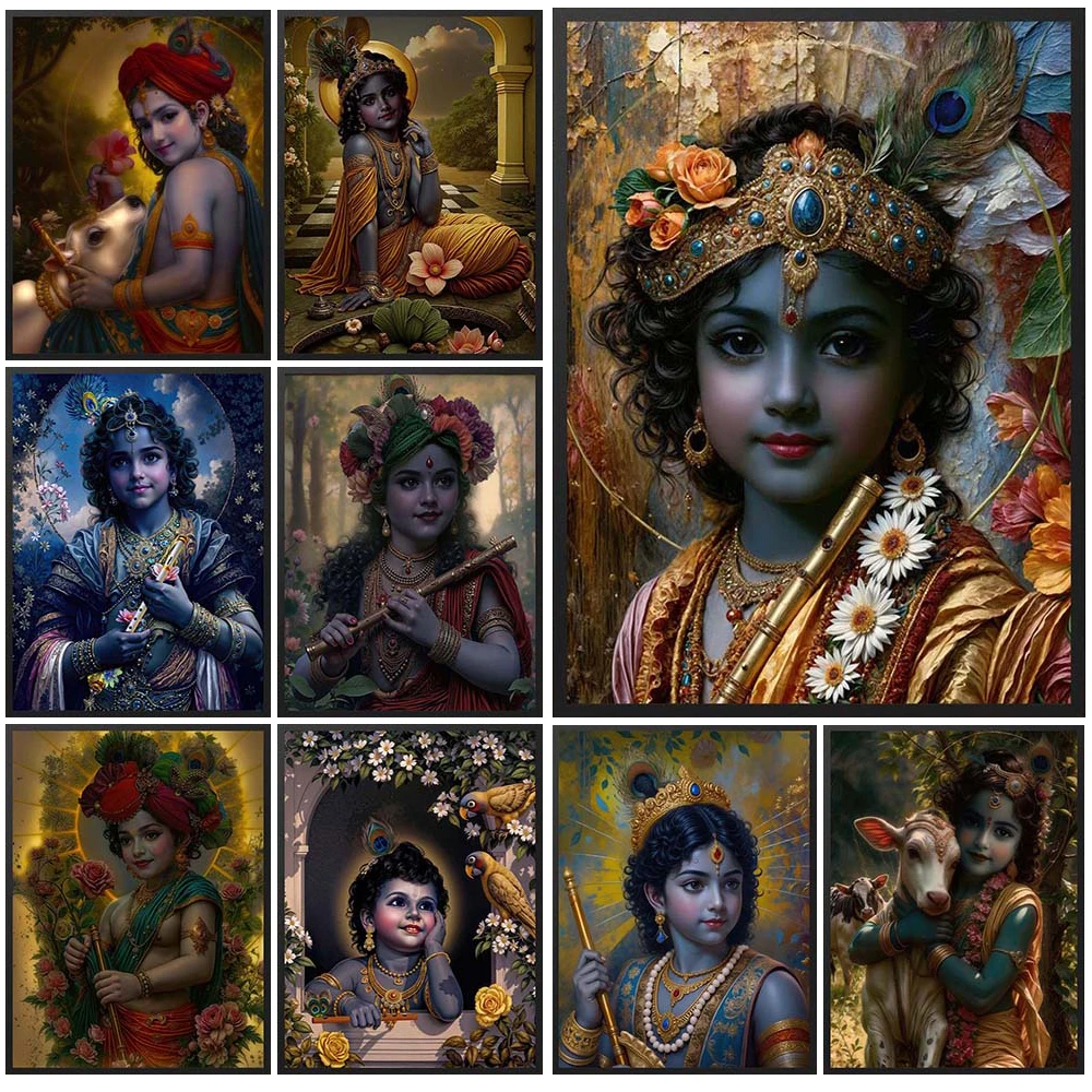 Hinduism Poster Shiva Religion Krishna Posters Wall Pictures For Church Room Decor Wall Art Canvas Painting Unframed