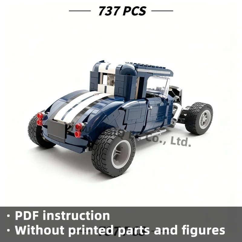 MOC Classic Vintage Hot Rod Coupe Building Blocks Set 737Pcs, Retro Street Rod Automobile Bricks Adults