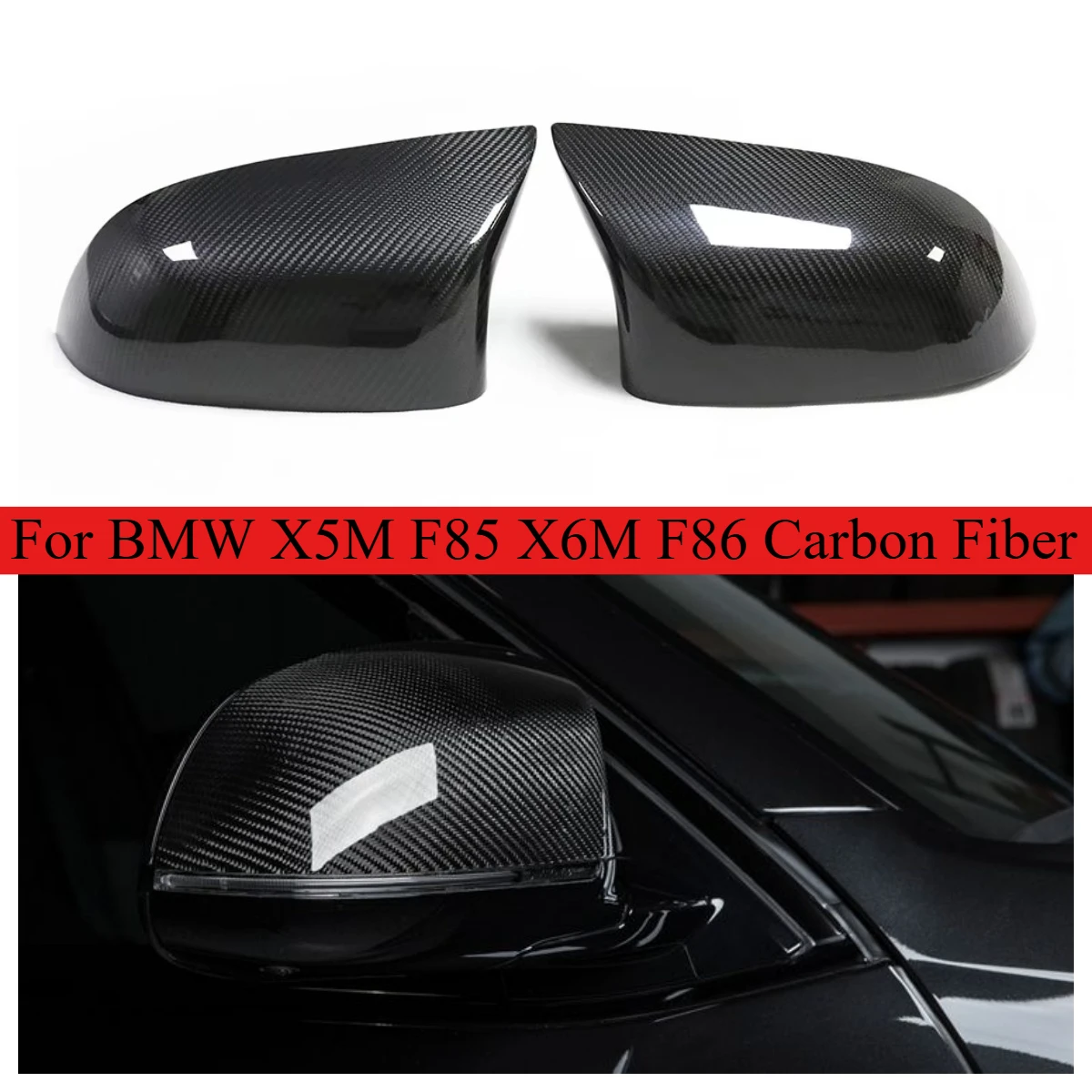 

Сухая крышка зеркала заднего вида из углеродного волокна для BMW X5M F85 X6M F86, корпус зеркала заднего вида из углеродного волокна, тип замены 1:1