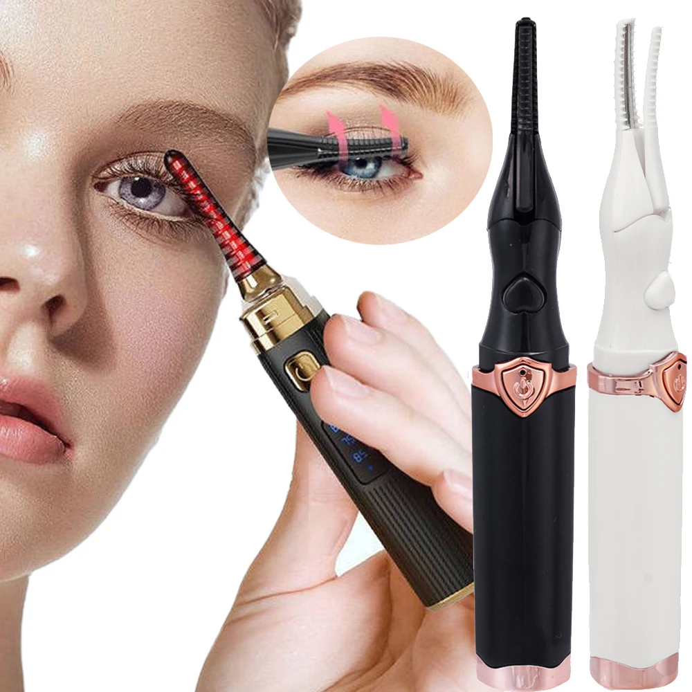 Electric Heated Eyelash Curler with USB Rechargeable Eyelashes Curler Quick Heating Natural Eyelash Curler Long Lasting Makeup