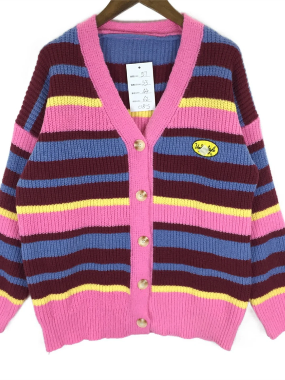 سترة صوفية عتيقة نمط الماس تنوعا فتاة ناعمة الكرتون طباعة سترة دافئة طويلة Sve جولة Ne الأعلى