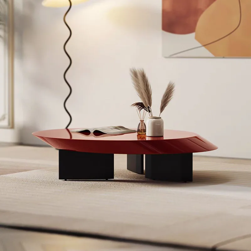 

New oval coffee table simple small apartment creative living room coffee table suspended flying saucer coffee table