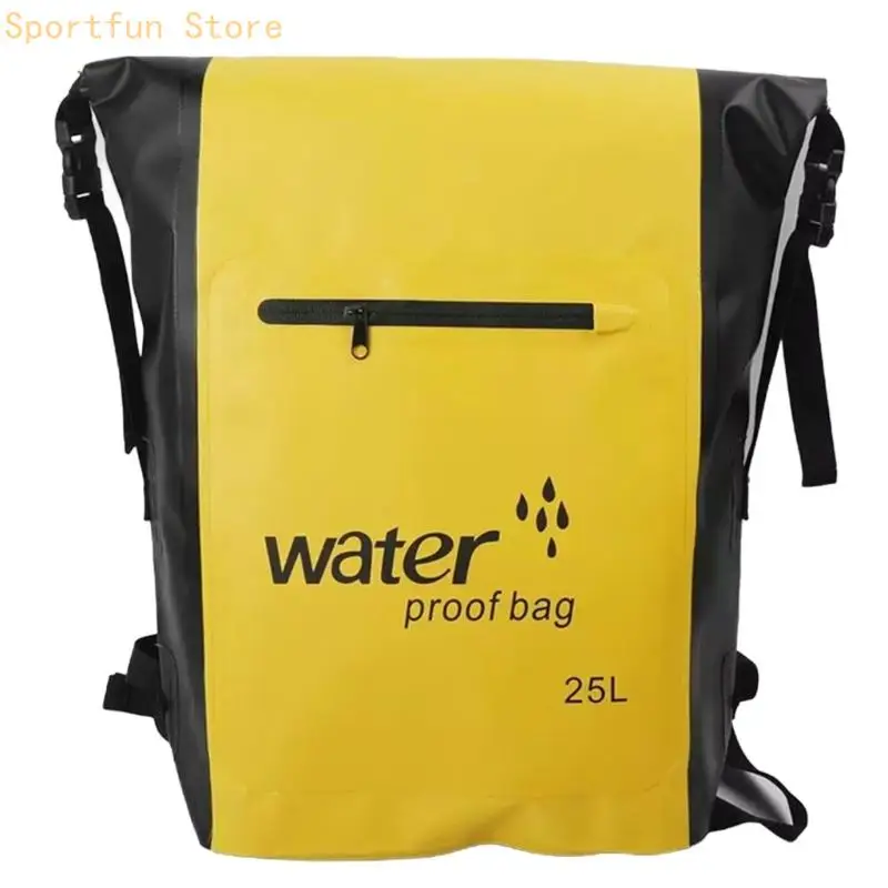 Roll-Top Backpack for Wet Outdoor Outings with 2-Shoulder Carry, Separate Front Pocket, and Open Main Storage X7JD