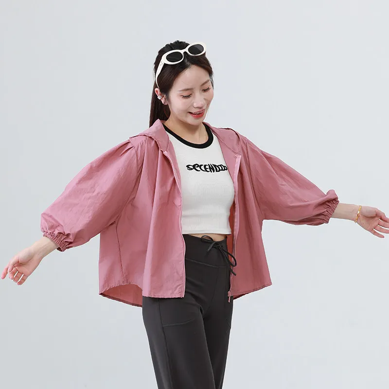 Full Zipper Mid Sleeve Tops Lightweight Breathable Summer Smock Waterproof Women's Shirt Outdoor Garden Sunscreen Work Clothes