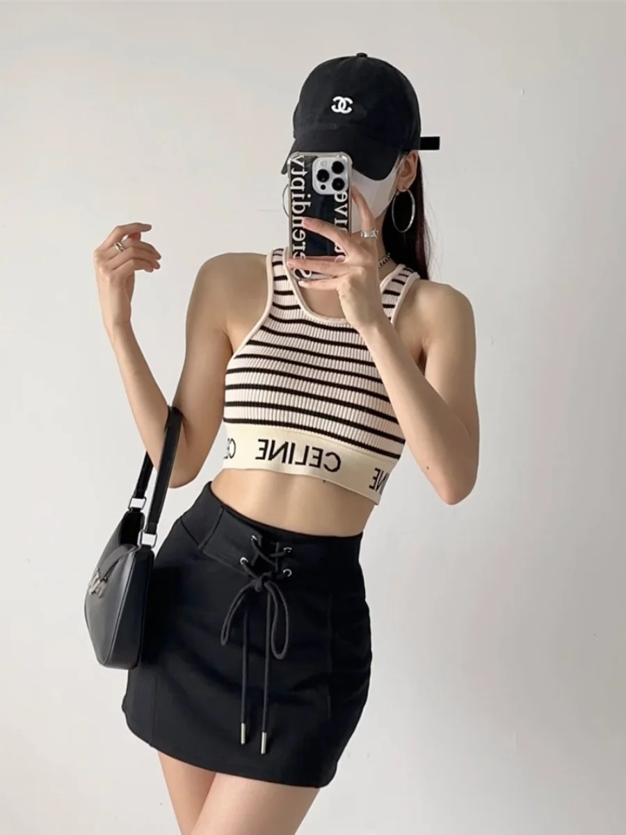 falda de Cintura Alta para Mujer, Estilo Deportivo, Anti-Luz, Falda Cruzada, Falda Corta en Línea A, Estilo Urbano