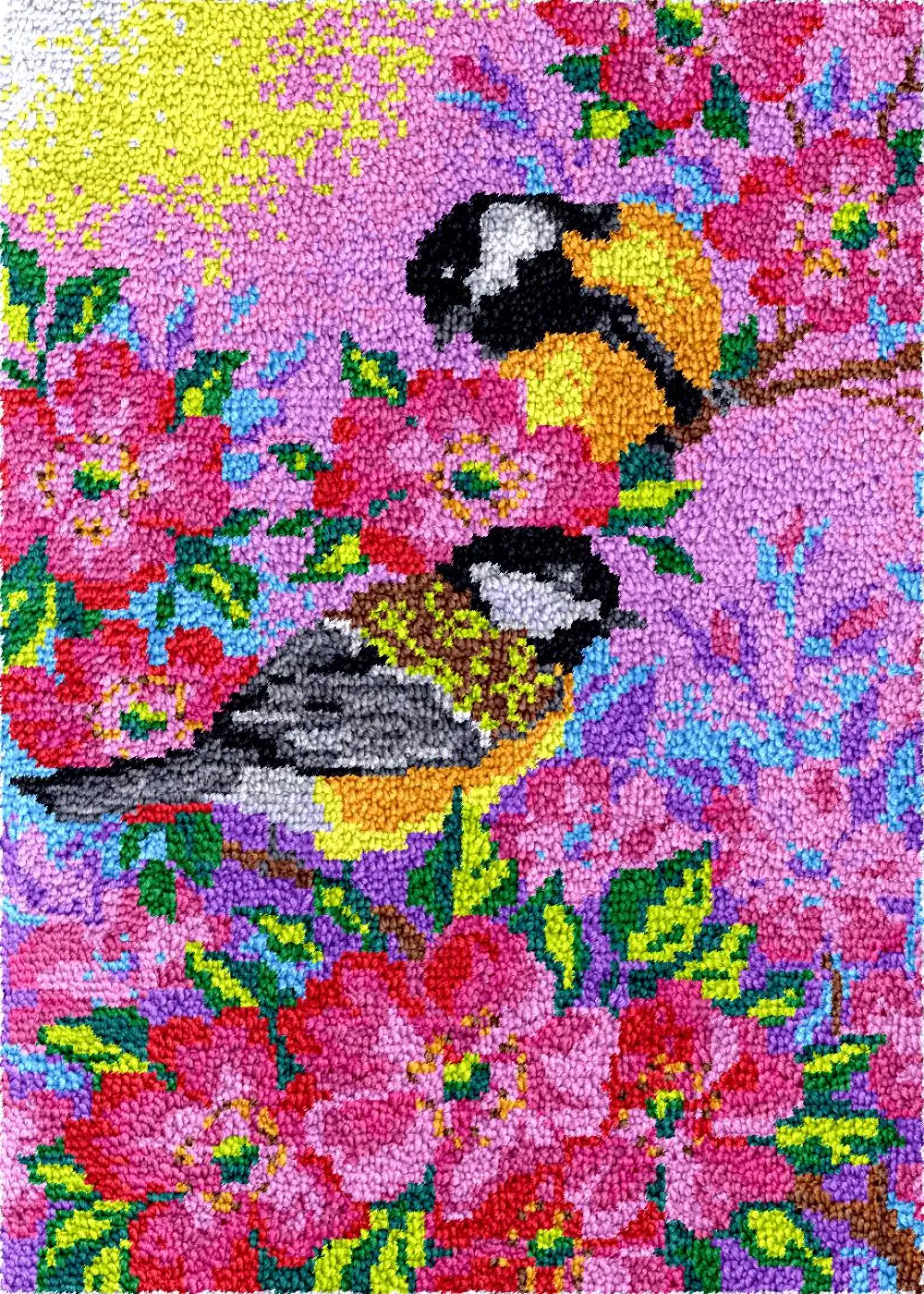 

Hobby Carpet embroidery Latch hook kits printed pattern Birds Tapestry adults Rug making plastic canvas needle arts and crafts