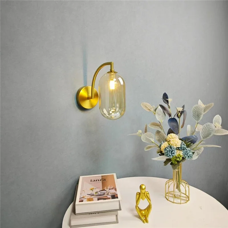 Modern Led Wall Lamps G9 Glass Ball Wall Light LED Minimalist Living Bedroom Bedside Sconce Dining Kitchen Indoor Light Fixtures