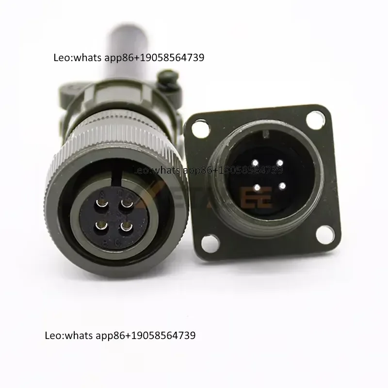 MS3106 MS3102 Circular MS5015 Connector MIL Kit 14S-2 4 Pin 13A Solder Cup for Stepper Motor and Instrumentation Silver