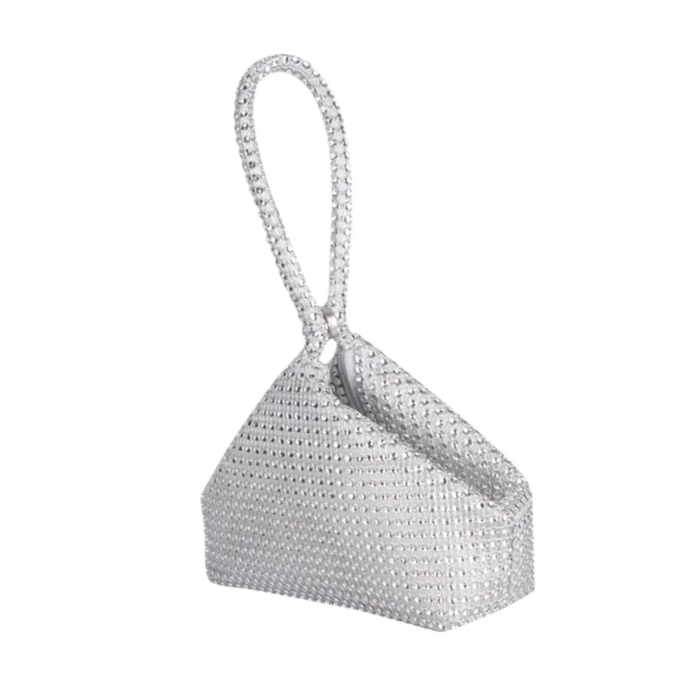 Triangle Design Glitter Imitation Rhinestone Clutch Fashion Sparkling Women Handbag Mini Luxury Sparkle Clutch Purse Wedding
