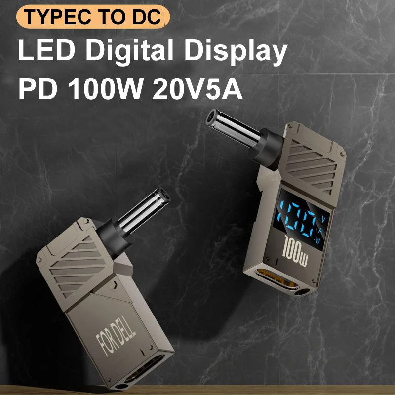 NEW 2026 5525 PD100W Type-C to DC Plug Converter USB C to DC Laptop Charging Adapter Power Charger Connector Tip for Lenovo Thin