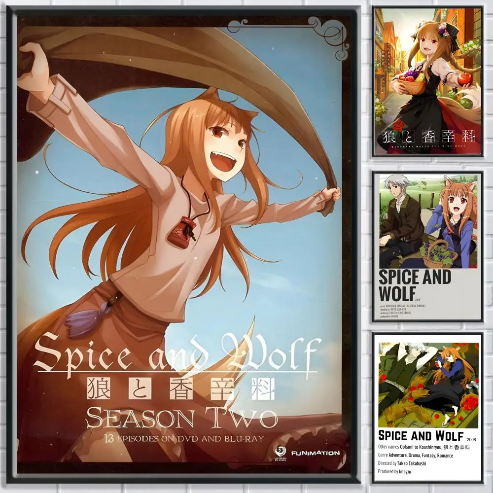 ملصق S-Spice and WolfS Anime لغرفة النوم وغرفة المعيشة والدراسة وما بعد ذلك ديكور ذاتي اللصق + هدية مثالية