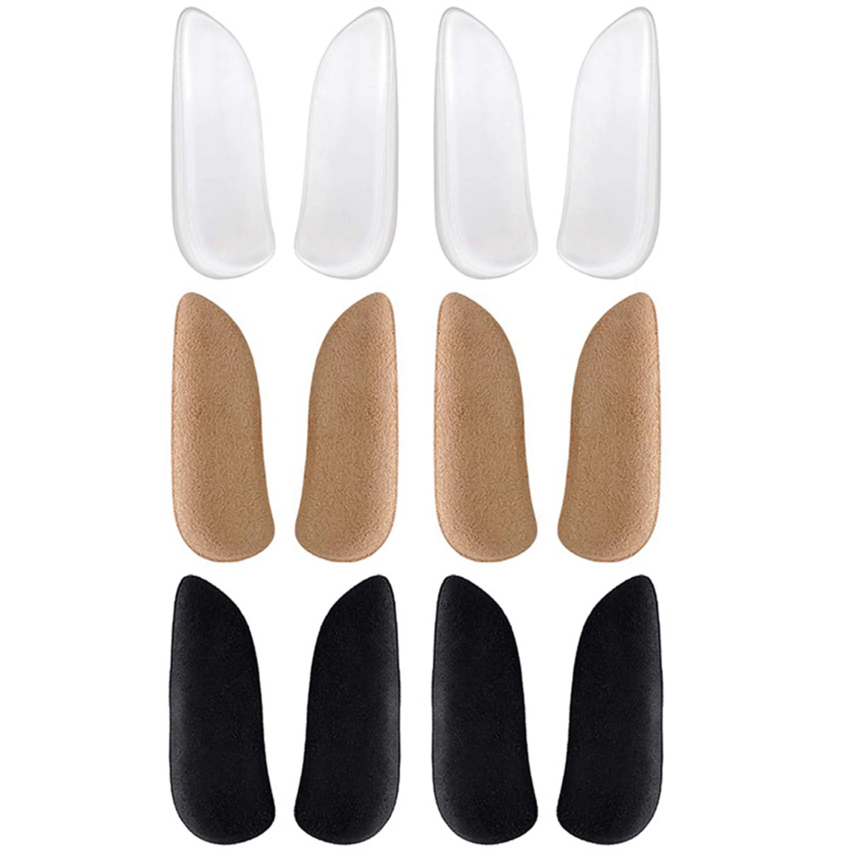 

AT33 2X Medial & Lateral Heel Wedge Silicone Insoles For Supination And Pronation, Corrective Adhesive Gel Shoe Inserts