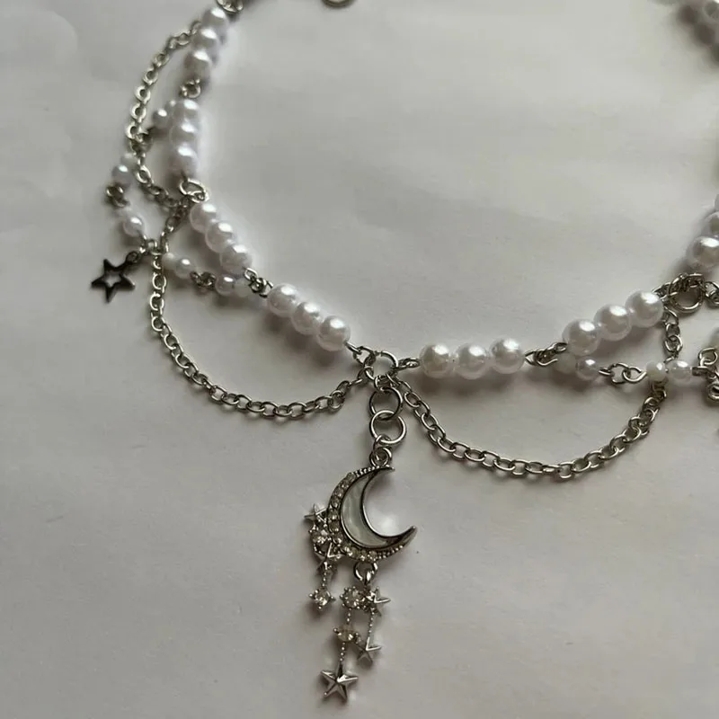 glistening moonlight necklace handmade beaded jewelry y2k fairycore gift