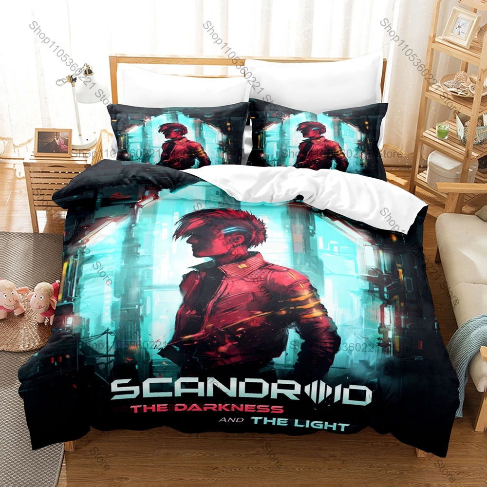 Cool Scandroid Bedding Set Retro Electronic Music Pattern Comfort Bed Linen For Music Enthusiasts Duvet Cover Two Pillowcase