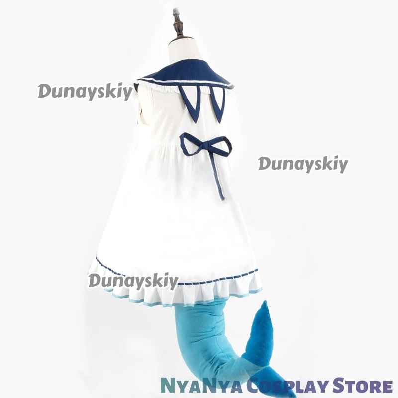 [Dunayskiy] Vtuber Gura Реинкарнация акулы Самеко Саба костюмы для косплея парик пушистый хвост комплекты ушей наряды для вечеринки на Хэллоуин