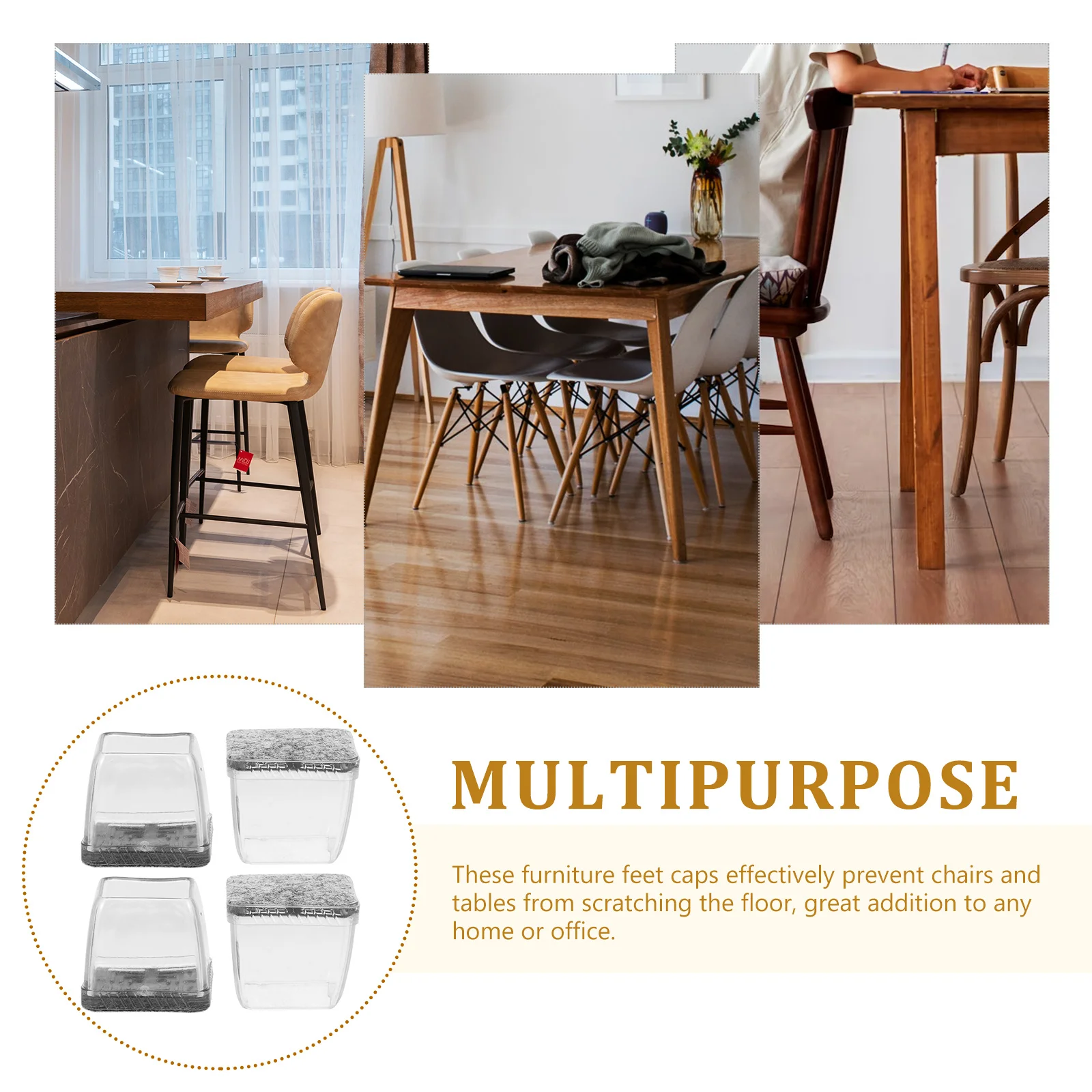 

4Pcs Furniture Leg Caps Silicone Chair Feet Covers Floor Protectors for Desk Table Chair Leg Pads Furniture Feet Pads