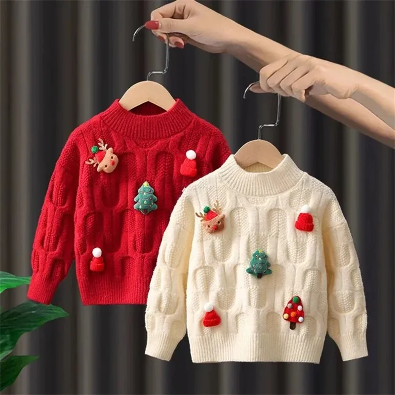 Jersey de Navidad infantil de punto suave para niños y niñas - imagen 3