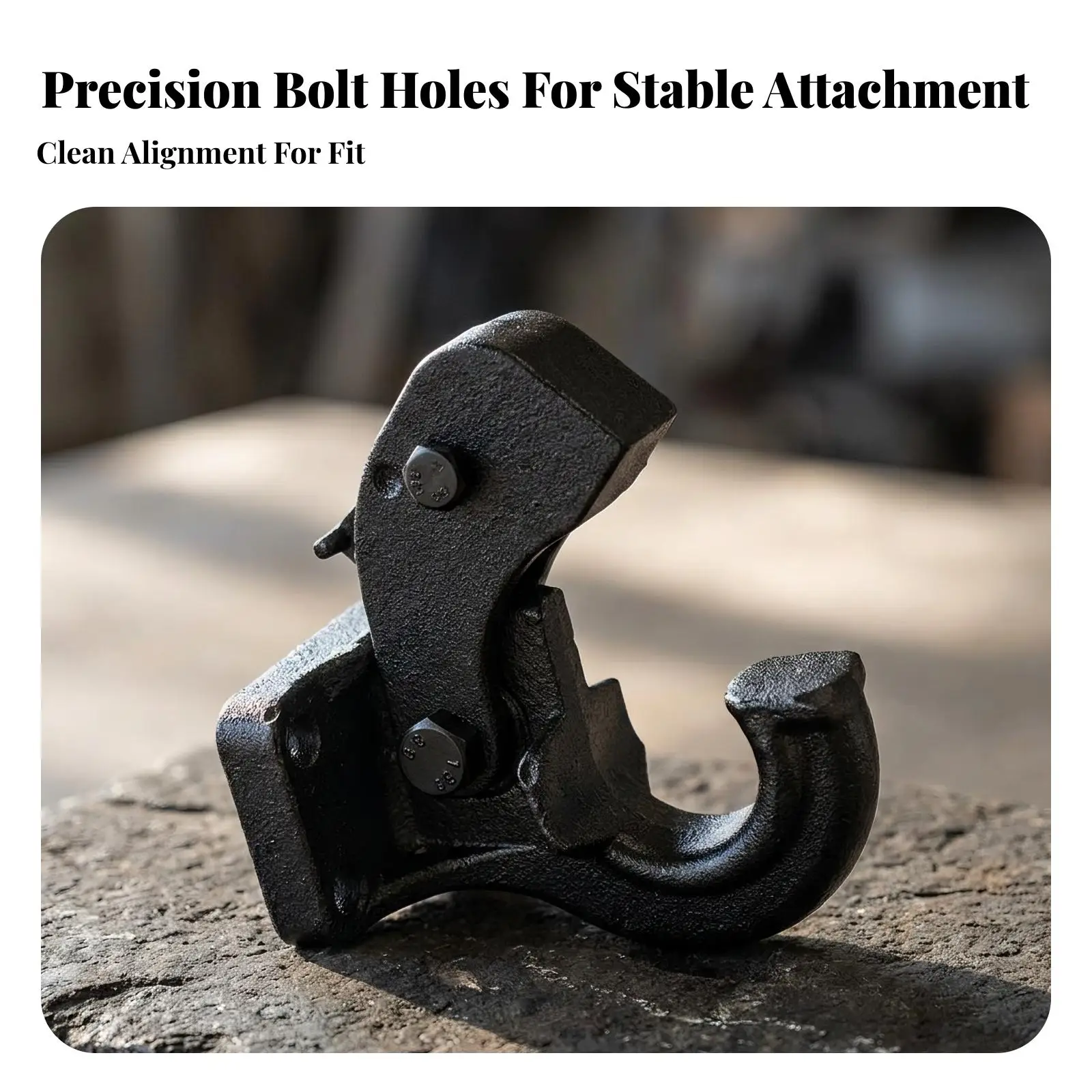 Tow Hook with Mounting Plate Compact Bolt-on Tow Hook Powder-Coated