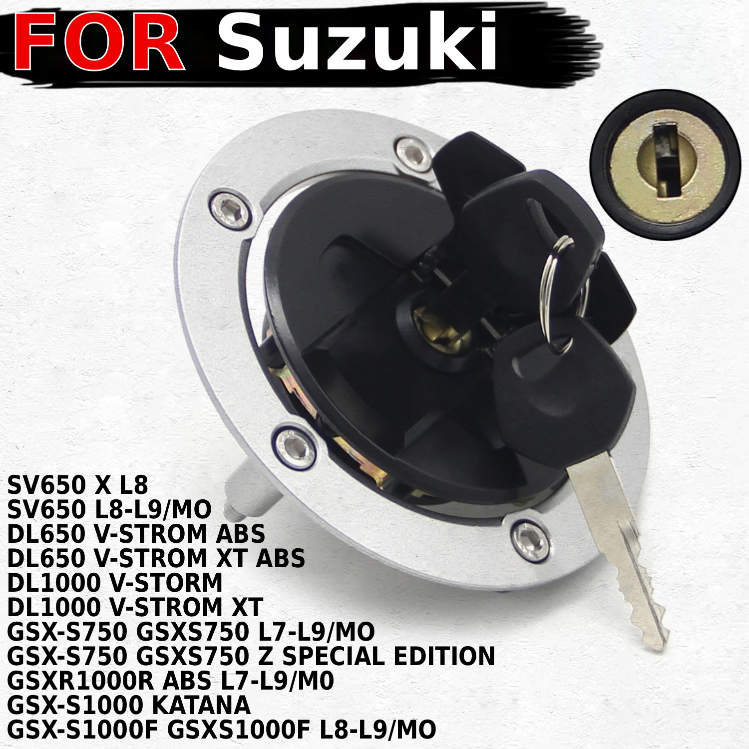 Motorcycle Ignition Fuel Tank Cap Lock With Key For Suzuki SV650 L8-L9/MO GSX-S750 GSXS750 L7-L9/MO GSX-S1000 KATANA Accessories
