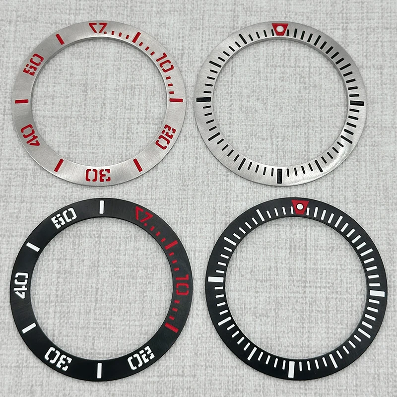 41mm × 32mm Flat Stainless Steel Watch Bezel Inner Ring Samurai Bezel Ring, suitable For King Samurai NH35 NH36 Movement Men's W